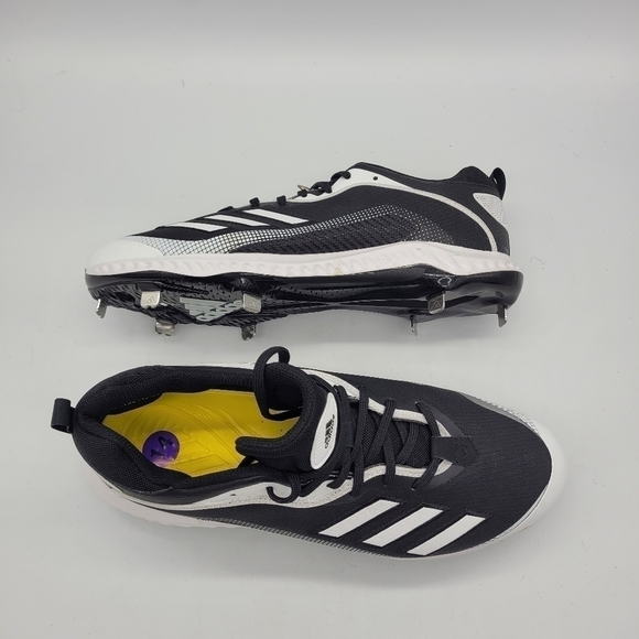 Adidas White Icon 6 Bounce Baseball Cleats Men\'s 14 Shoes Black White NEW main image 7